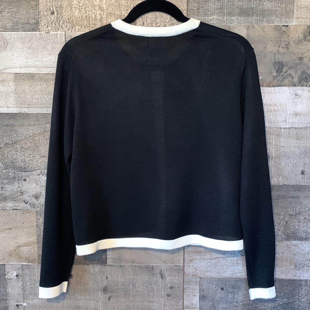 Hasting & Smith Petites black cardigan with white trim - Picture 15 of 16